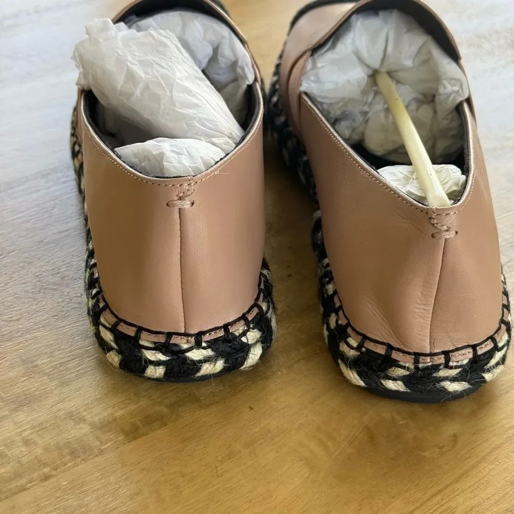 SALLY | Espadrille Skimmer Flats Sz 8 NWT black and tan